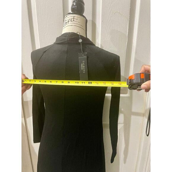 TALBOTS FIT AND FLARE MAXI DRESS SIZE XS BLACK SOPHISTICATED MINIMALIST CHIC - Picture 8 of 16